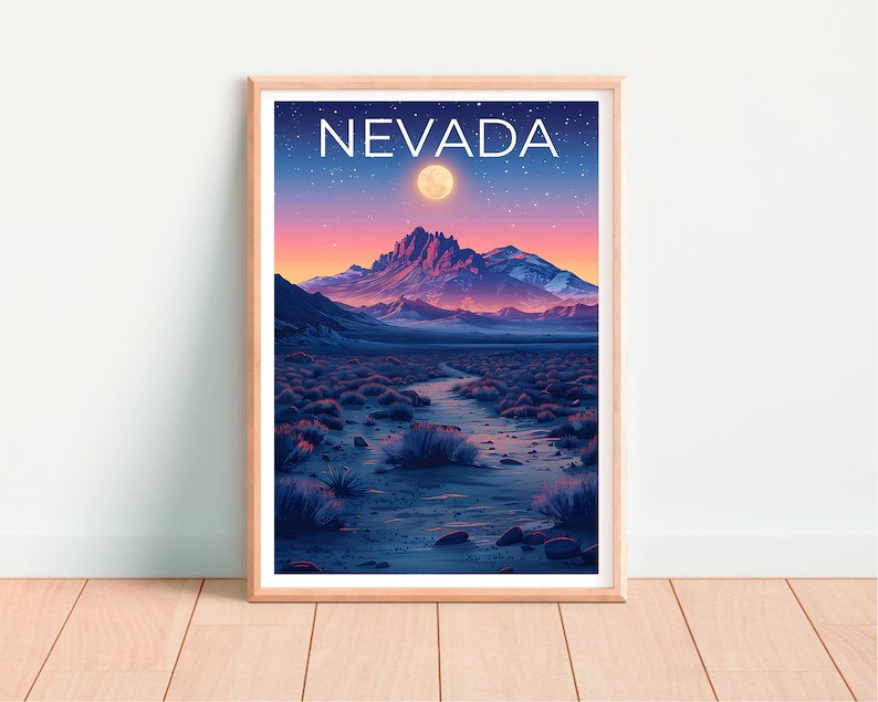 Nevada Poster, Nevada Print, Mountain Poster, Desert Print, Nevada Travel Poster, Mountain Art, Nevada Art