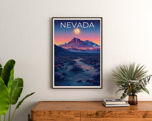 Nevada Poster, Nevada Print, Mountain Poster, Desert Print, Nevada Travel Poster, Mountain Art, Nevada Art