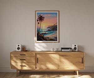 California Travel Poster, Coast Wall Art, Coast Print, California Poster, Coast Poster, California Print, California Art