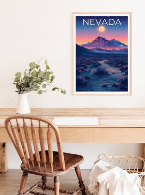 Nevada Poster, Nevada Print, Mountain Poster, Desert Print, Nevada Travel Poster, Mountain Art, Nevada Art