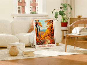 Affiche du parc national de Shenandoah, art mural de Shenandoah, impression de Shenandoah, affiche de voyage de Shenandoah, affiche de nature, art d'affiche, décoration murale