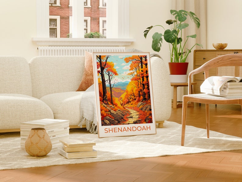 Affiche du parc national de Shenandoah, art mural de Shenandoah, impression de Shenandoah, affiche de voyage de Shenandoah, affiche de nature, art d'affiche, décoration murale