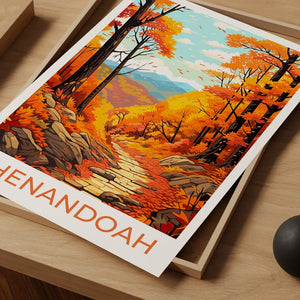 Affiche du parc national de Shenandoah, art mural de Shenandoah, impression de Shenandoah, affiche de voyage de Shenandoah, affiche de nature, art d'affiche, décoration murale