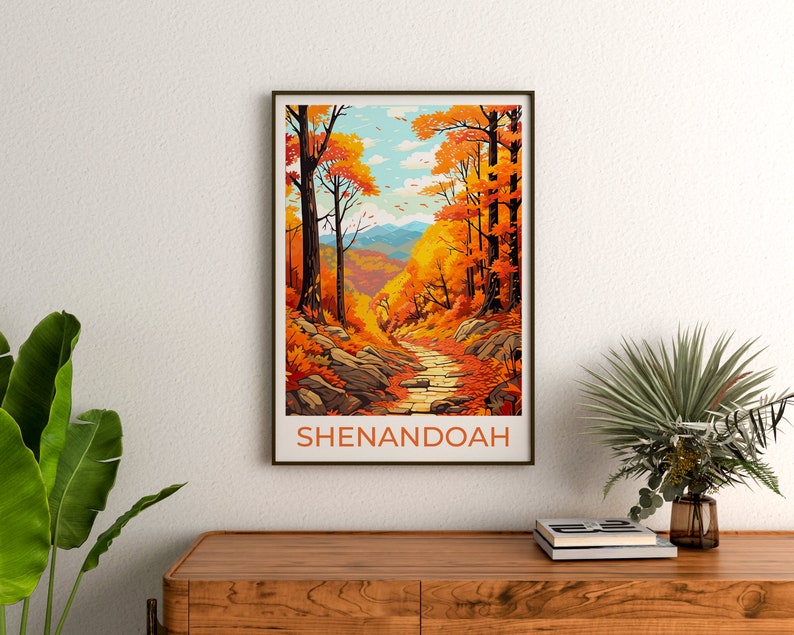 Affiche du parc national de Shenandoah, art mural de Shenandoah, impression de Shenandoah, affiche de voyage de Shenandoah, affiche de nature, art d'affiche, décoration murale