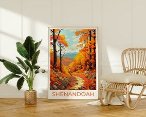 Affiche du parc national de Shenandoah, art mural de Shenandoah, impression de Shenandoah, affiche de voyage de Shenandoah, affiche de nature, art d'affiche, décoration murale