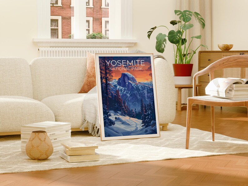Yosemite National Park Travel Print, California Poster, Half Dome Wall Art, Yosemite Poster, Home Decor, Birthday Gift