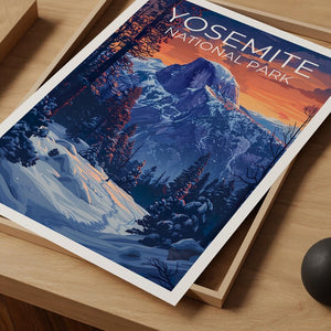 Yosemite National Park Travel Print, California Poster, Half Dome Wall Art, Yosemite Poster, Home Decor, Birthday Gift