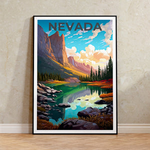 Affiche du Nevada, Impression du Nevada, Affiche du Grand Bassin, Impression du Grand Bassin, Affiche de voyage du Nevada, Art du lac, Art du Nevada