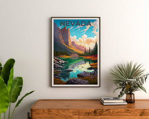 Affiche du Nevada, Impression du Nevada, Affiche du Grand Bassin, Impression du Grand Bassin, Affiche de voyage du Nevada, Art du lac, Art du Nevada