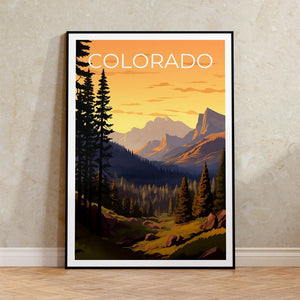 Affiche de voyage du Colorado, art mural de montagne, impression de montagne, affiche du Colorado, affiche des Rocheuses, affiche de montagne, impression du Colorado