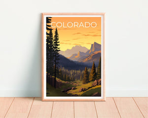 Affiche de voyage du Colorado, art mural de montagne, impression de montagne, affiche du Colorado, affiche des Rocheuses, affiche de montagne, impression du Colorado