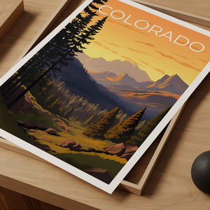 Affiche de voyage du Colorado, art mural de montagne, impression de montagne, affiche du Colorado, affiche des Rocheuses, affiche de montagne, impression du Colorado