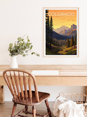 Affiche de voyage du Colorado, art mural de montagne, impression de montagne, affiche du Colorado, affiche des Rocheuses, affiche de montagne, impression du Colorado