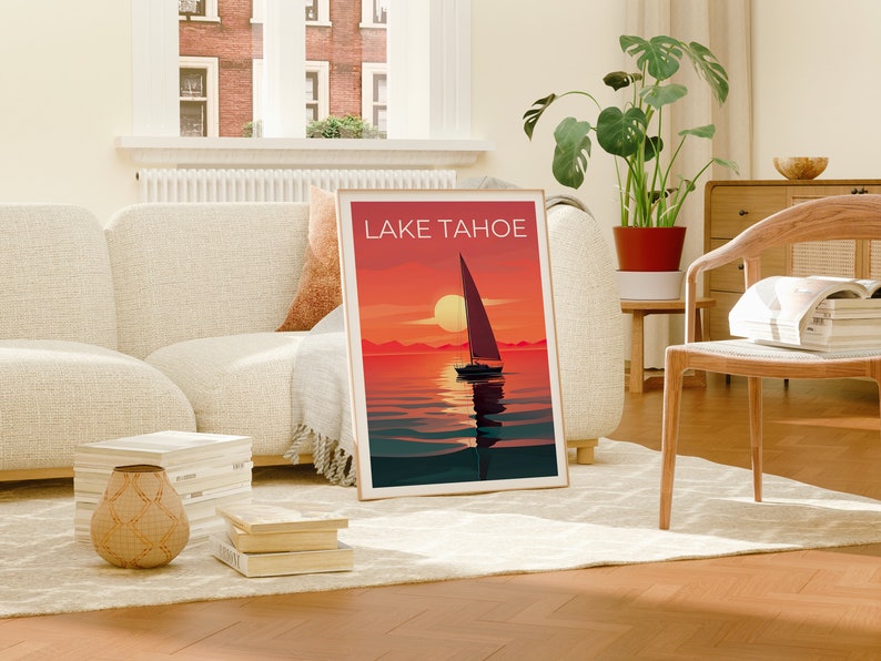 Lake Tahoe Travel Poster, California Wall Art, California Print, Lake Tahoe Poster, California Poster, Lake Poster, Lake Tahoe Print