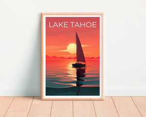 Lake Tahoe Travel Poster, California Wall Art, California Print, Lake Tahoe Poster, California Poster, Lake Poster, Lake Tahoe Print