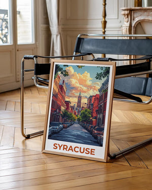 Syracuse Poster, New York Travel Print, City Wall Art, Cityscape Illustration, Landscape Poster, Scenic Wall Art, Home Decor, Birthday Gift