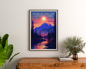 Affiche du parc national de Kobuk Valley, impression de Kobuk Valley, affiche d'Alaska, impression d'Alaska, affiche de voyage de Kobuk Valley, art de l'Alaska, affiche de randonnée
