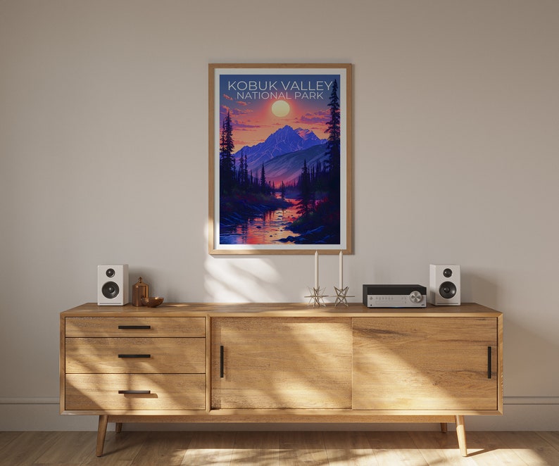 Affiche du parc national de Kobuk Valley, impression de Kobuk Valley, affiche d'Alaska, impression d'Alaska, affiche de voyage de Kobuk Valley, art de l'Alaska, affiche de randonnée