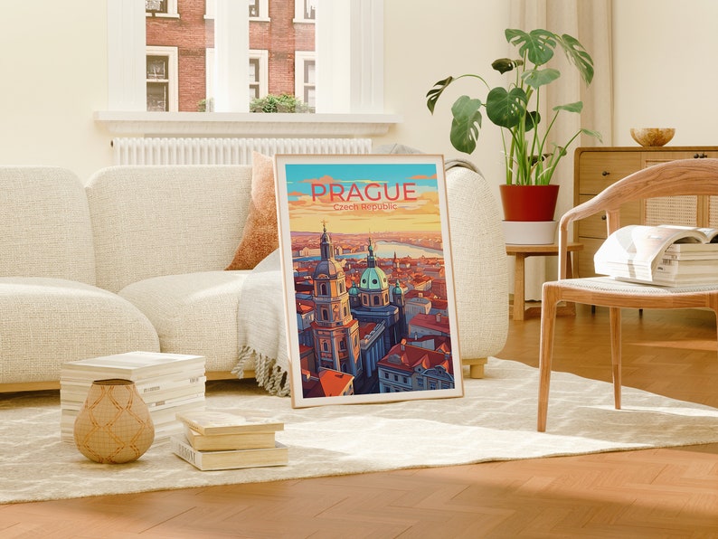 Prague Travel Poster, Prague Wall Art, Prague Print, Czech Republic Poster, Czech Republic Art, Europe Poster, Poster Art, Wall Decor