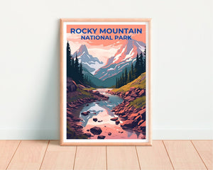 Affiche de voyage des montagnes Rocheuses, art mural du Colorado, impression du Colorado, affiche des montagnes Rocheuses, affiche de montagne, affiche de la nature, art des montagnes Rocheuses