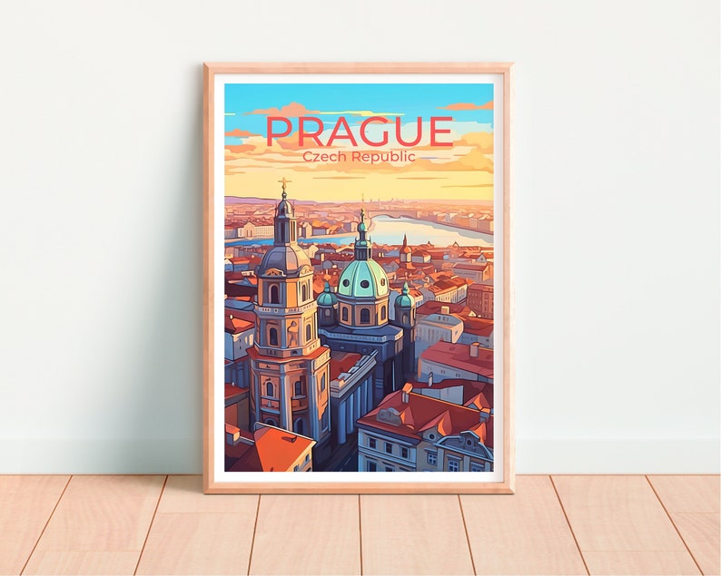 Prague Travel Poster, Prague Wall Art, Prague Print, Czech Republic Poster, Czech Republic Art, Europe Poster, Poster Art, Wall Decor