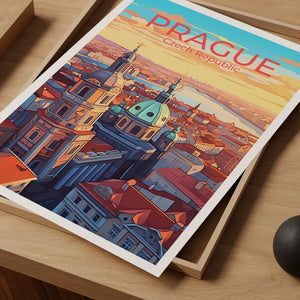 Prague Travel Poster, Prague Wall Art, Prague Print, Czech Republic Poster, Czech Republic Art, Europe Poster, Poster Art, Wall Decor
