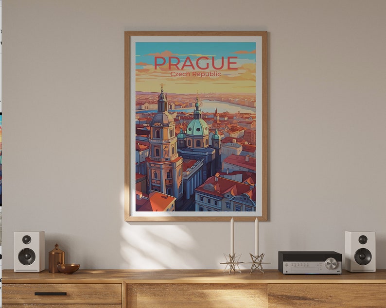 Prague Travel Poster, Prague Wall Art, Prague Print, Czech Republic Poster, Czech Republic Art, Europe Poster, Poster Art, Wall Decor