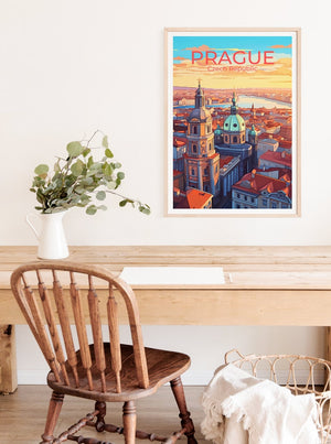 Prague Travel Poster, Prague Wall Art, Prague Print, Czech Republic Poster, Czech Republic Art, Europe Poster, Poster Art, Wall Decor