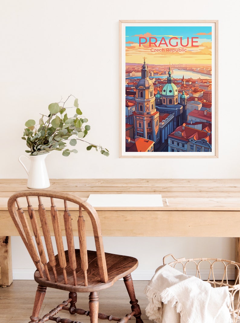 Prague Travel Poster, Prague Wall Art, Prague Print, Czech Republic Poster, Czech Republic Art, Europe Poster, Poster Art, Wall Decor