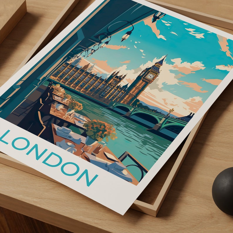 London Travel Poster, London Wall Art, London Print, Big Ben Poster, Big Ben Art, Europe Poster, Poster Art, Wall Decor