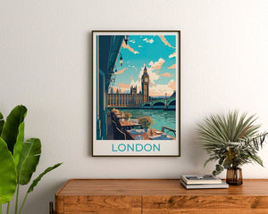 London Travel Poster, London Wall Art, London Print, Big Ben Poster, Big Ben Art, Europe Poster, Poster Art, Wall Decor
