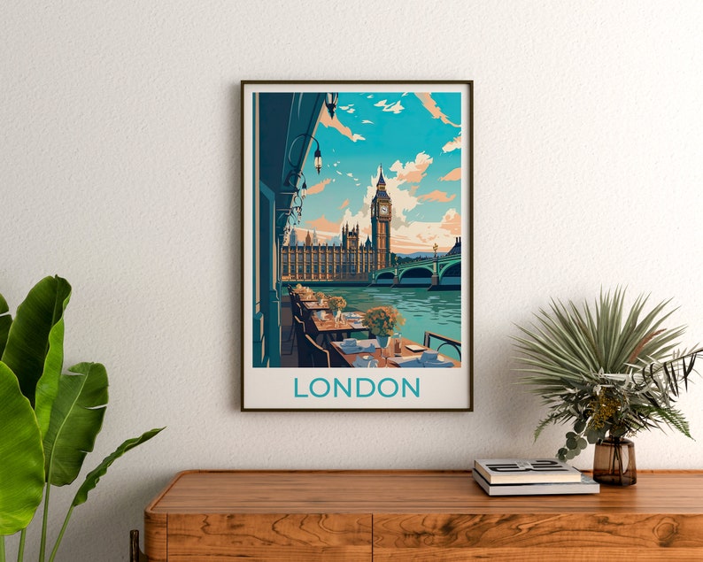 London Travel Poster, London Wall Art, London Print, Big Ben Poster, Big Ben Art, Europe Poster, Poster Art, Wall Decor