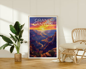Affiche du Grand Canyon, Impression du Grand Canyon, Art de l'Arizona, Impression de l'Arizona, Affiche de voyage du Grand Canyon, Affiche de l'Arizona, Art du Grand Canyon