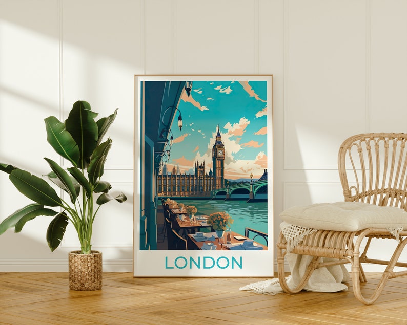 London Travel Poster, London Wall Art, London Print, Big Ben Poster, Big Ben Art, Europe Poster, Poster Art, Wall Decor