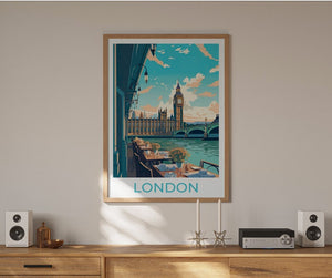 London Travel Poster, London Wall Art, London Print, Big Ben Poster, Big Ben Art, Europe Poster, Poster Art, Wall Decor