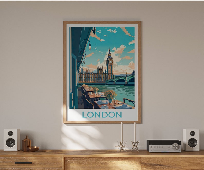 London Travel Poster, London Wall Art, London Print, Big Ben Poster, Big Ben Art, Europe Poster, Poster Art, Wall Decor