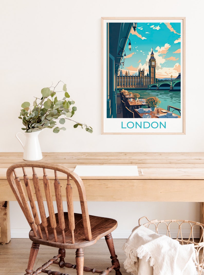 London Travel Poster, London Wall Art, London Print, Big Ben Poster, Big Ben Art, Europe Poster, Poster Art, Wall Decor
