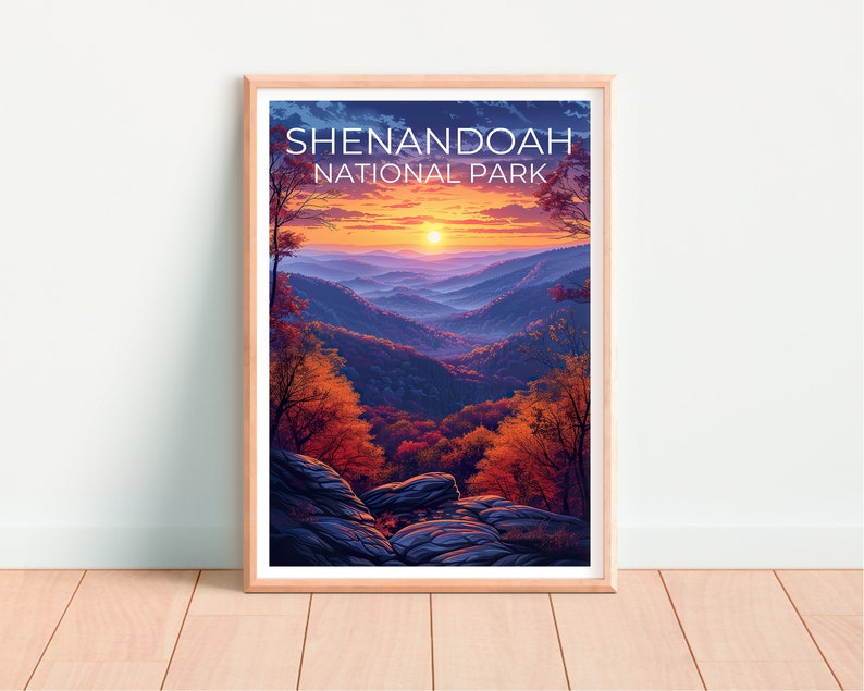 Affiche du parc national de Shenandoah, impression de Shenandoah, affiche de Virginie, impression de Virginie, affiche de forêt, art de Shenandoah, affiche d'automne