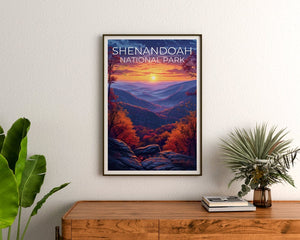 Affiche du parc national de Shenandoah, impression de Shenandoah, affiche de Virginie, impression de Virginie, affiche de forêt, art de Shenandoah, affiche d'automne