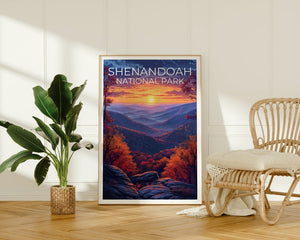 Affiche du parc national de Shenandoah, impression de Shenandoah, affiche de Virginie, impression de Virginie, affiche de forêt, art de Shenandoah, affiche d'automne