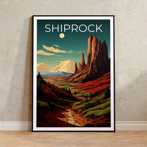 Shiprock Travel Poster, New Mexico Wall Art, New Mexico Print, Shiprock Poster, New Mexico Poster, Shiprock Print, Shiprock Art