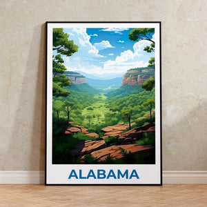 Alabama Travel Print Cane Creek Canyon Nature Preserve Poster Forest Wall Art Alabama Landscape Poster Home Decor Birthday Gift