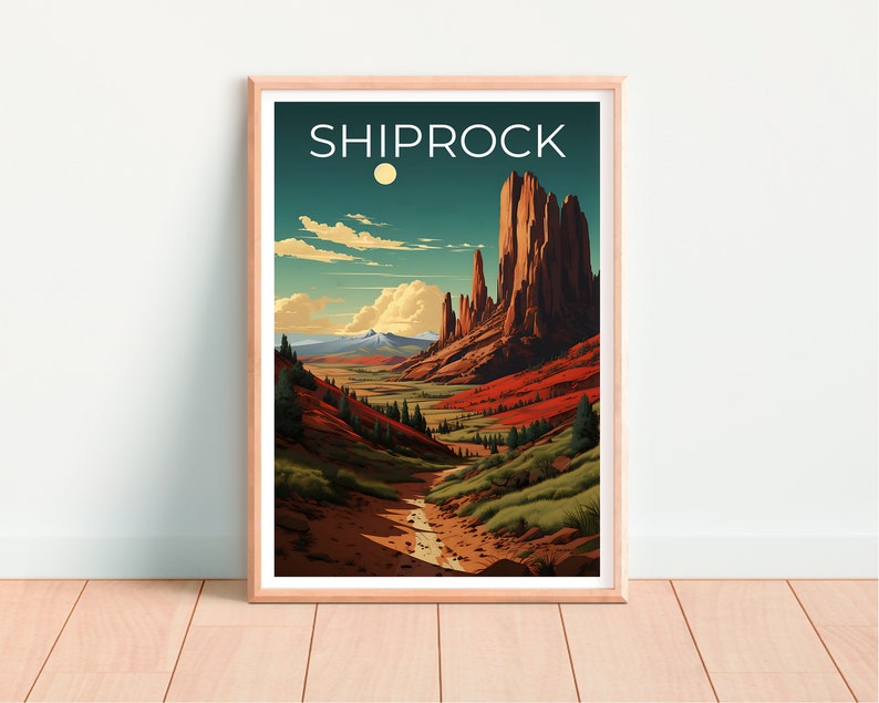 Shiprock Travel Poster, New Mexico Wall Art, New Mexico Print, Shiprock Poster, New Mexico Poster, Shiprock Print, Shiprock Art