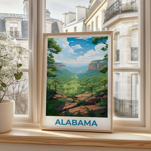 Alabama Travel Print Cane Creek Canyon Nature Preserve Poster Forest Wall Art Alabama Landscape Poster Home Decor Birthday Gift