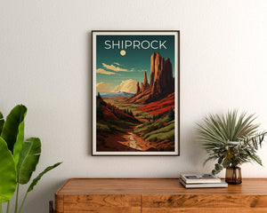 Shiprock Travel Poster, New Mexico Wall Art, New Mexico Print, Shiprock Poster, New Mexico Poster, Shiprock Print, Shiprock Art