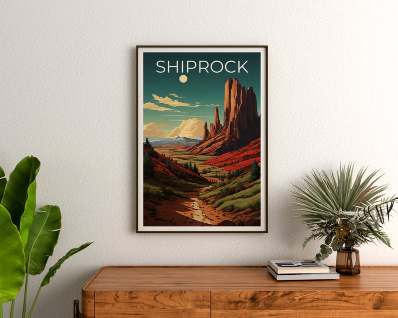 Shiprock Travel Poster, New Mexico Wall Art, New Mexico Print, Shiprock Poster, New Mexico Poster, Shiprock Print, Shiprock Art