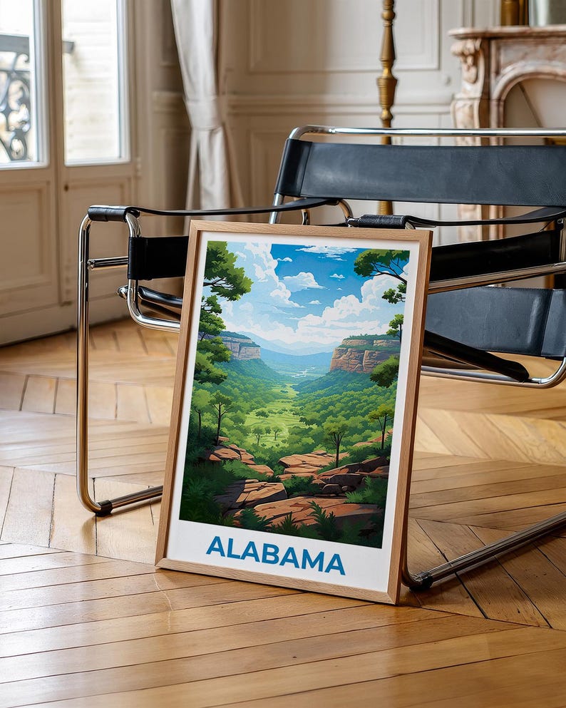 Alabama Travel Print Cane Creek Canyon Nature Preserve Poster Forest Wall Art Alabama Landscape Poster Home Decor Birthday Gift