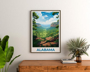 Alabama Travel Print Cane Creek Canyon Nature Preserve Poster Forest Wall Art Alabama Landscape Poster Home Decor Birthday Gift