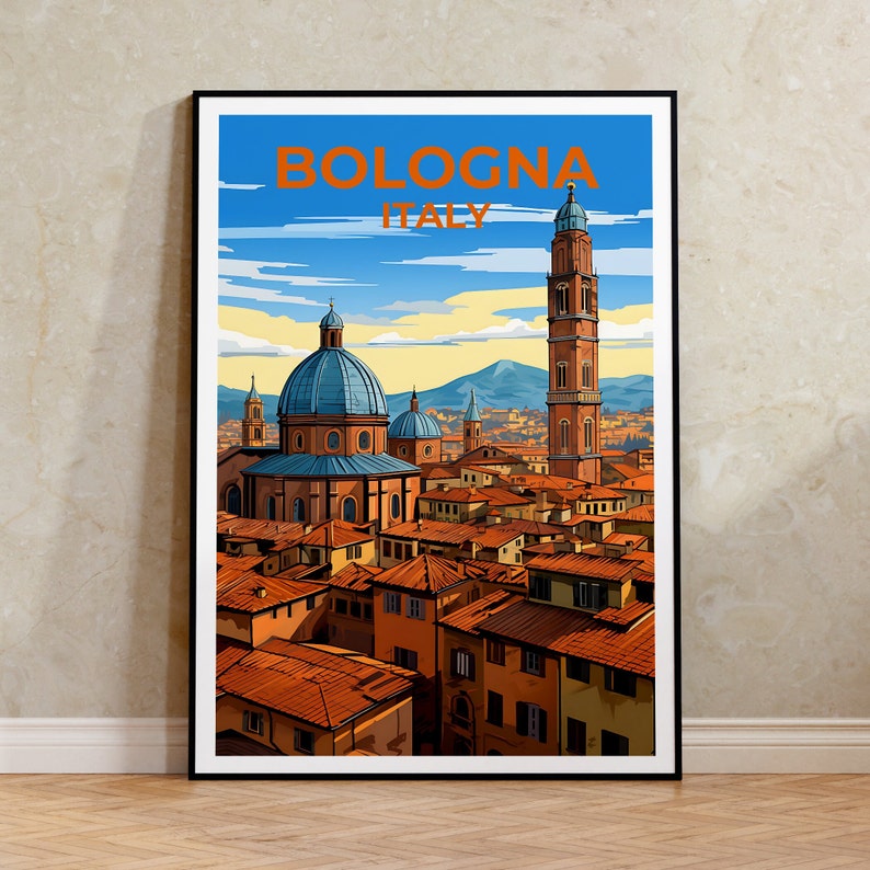 Bologna Travel Poster, Italy Wall Art, Italy Print, Bologna Poster, Italy Poster, City Poster, Bologna Art