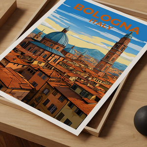 Bologna Travel Poster, Italy Wall Art, Italy Print, Bologna Poster, Italy Poster, City Poster, Bologna Art